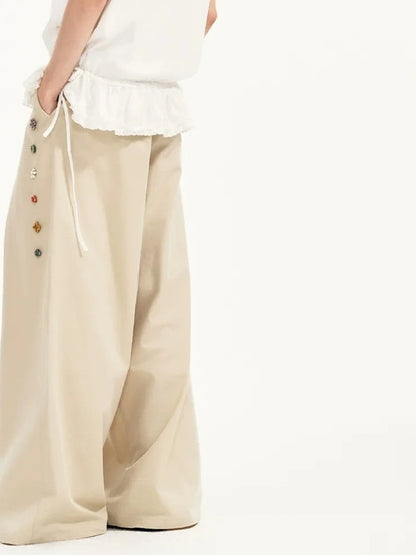 OuttheBlue Rayon Linen Blend Ruffle Hem Tee