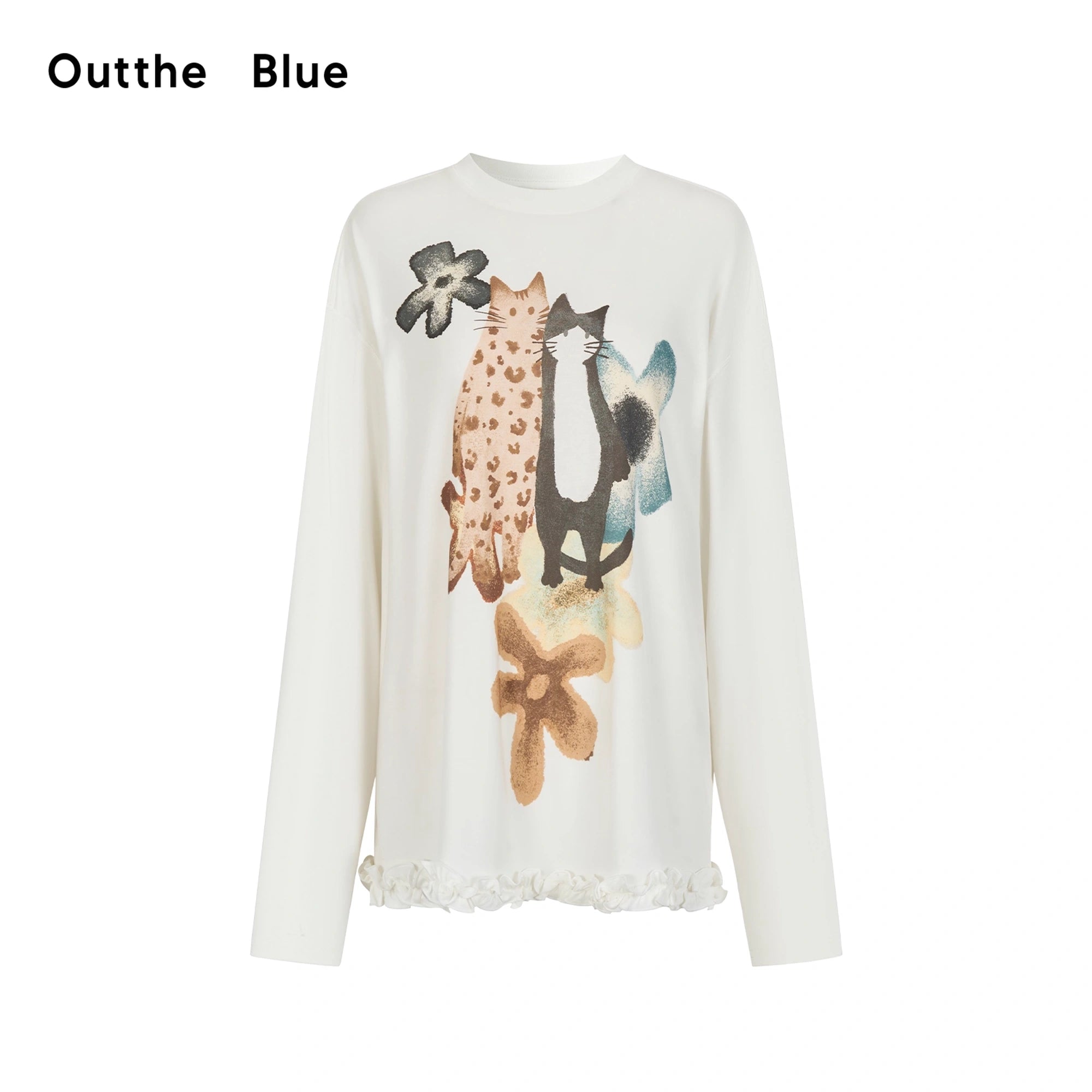 OuttheBlue_Relaxed_Cat_Print_T-shirt_Floral_Midi_Skirt_Set_With_Tote_Bag_MISSTT
