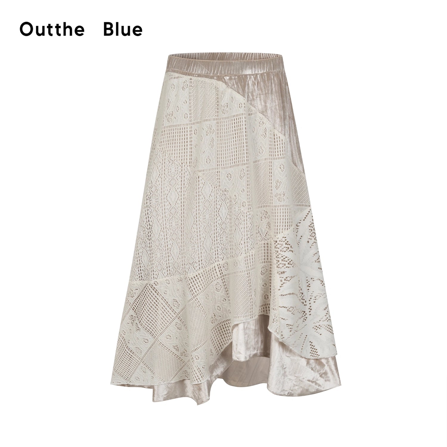 OuttheBlue_Romantic_Velvet_Crochet_Lace_Asymmetrical_Layered_Skirt_MISSTT