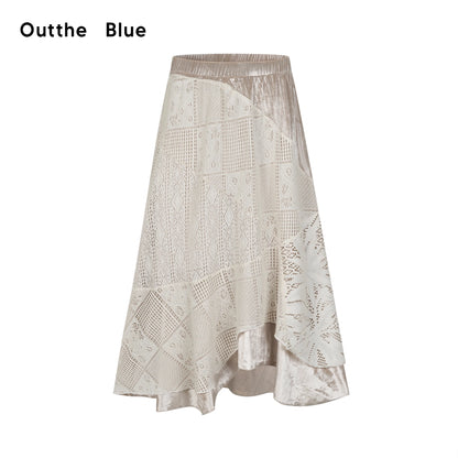 OuttheBlue_Romantic_Velvet_Crochet_Lace_Asymmetrical_Layered_Skirt_MISSTT