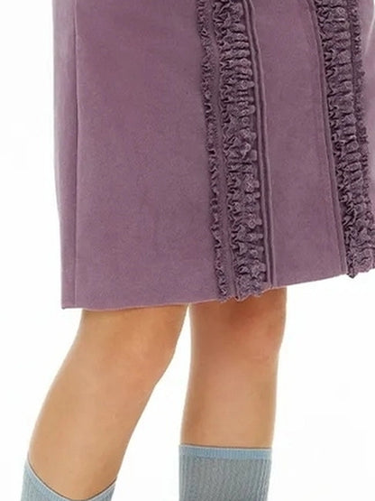 OuttheBlue Romantic Vintage Crochet Lace Midi Skirt