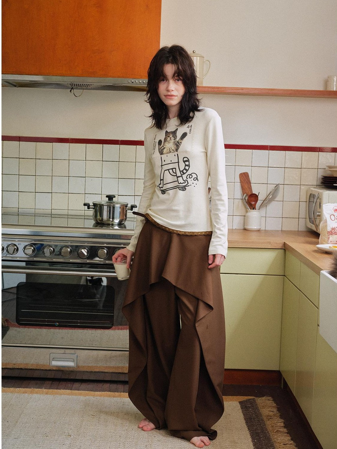 OuttheBlue Ruffle Deconstructed Patchwork Vintage Women&