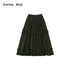 OuttheBlue Ruffle High Waist A Line Loose Boho Printed Polyester Women Maxi Skirts