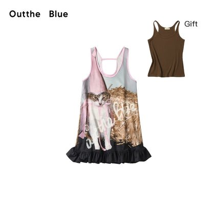 OuttheBlue_Ruffle_Print_Spaghetti_Strap_A_Line_Two_Piece_Women_Casual_Mini_Dresses_MISSTT
