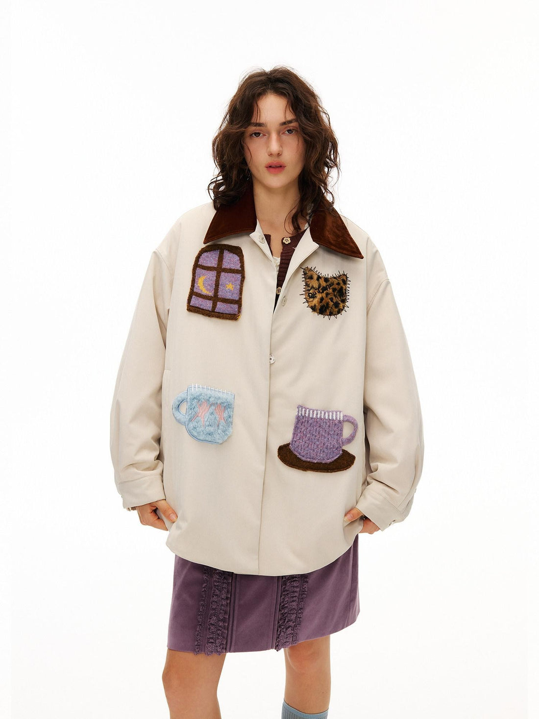 OuttheBlue Shirt Style Loose Vintage Notch Collar Women&
