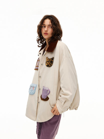 OuttheBlue Shirt Style Loose Vintage Notch Collar Women&
