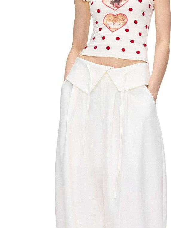 OuttheBlue Sleepy Cat Polka Flocking Print Women&