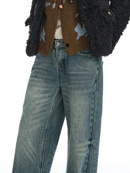 OuttheBlue Slim Fit Black Cropped Faux Fur Coat With Colorful Buttons