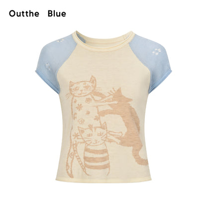OuttheBlue_Slim_Fit_Jacquard_Teal_Blue_Tencel_Wool_Short_Sleeve_T-shirt_MISSTT
