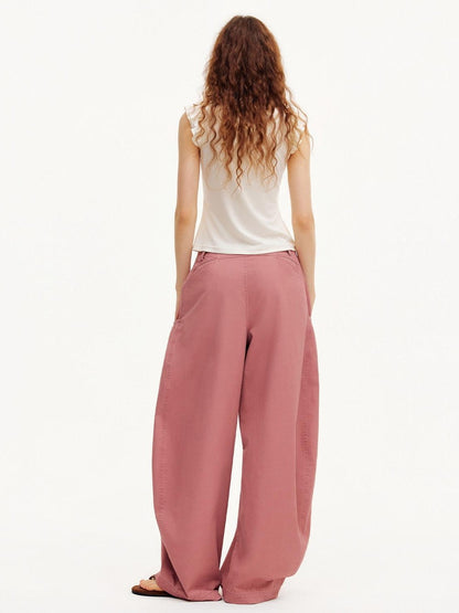 OuttheBlue Smoky Pink Pleated Washed Large Pocket Drawstring Women&