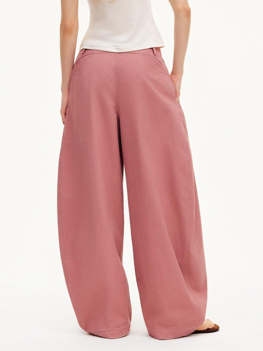 OuttheBlue Smoky Pink Pleated Washed Large Pocket Drawstring Women&