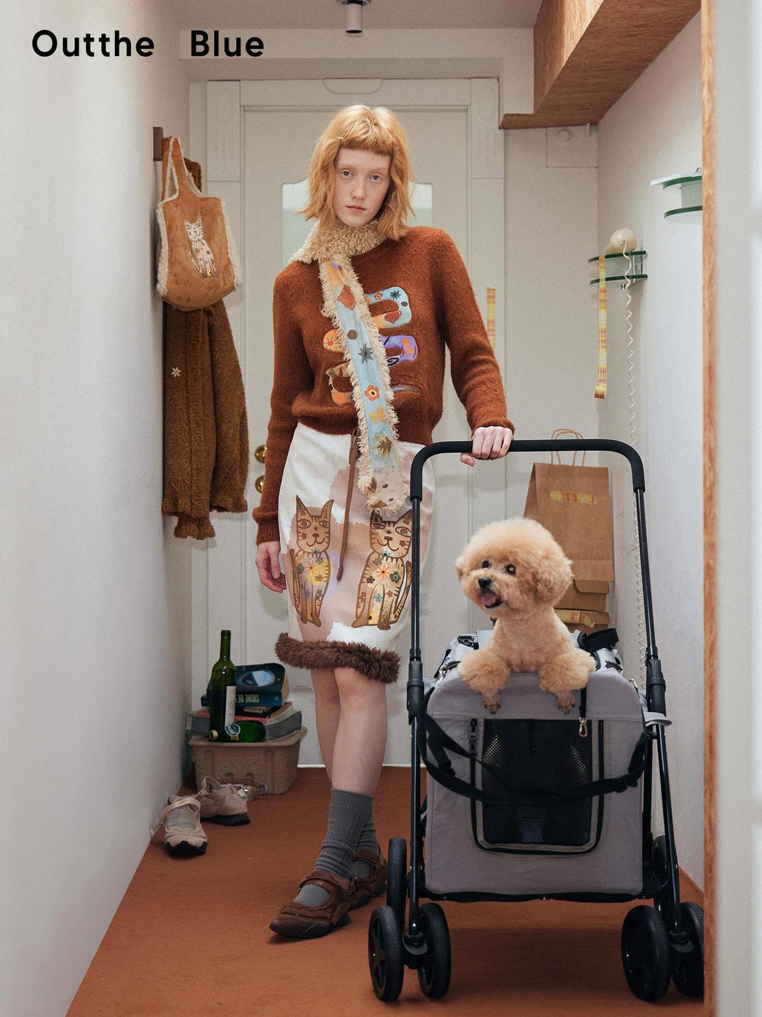 OuttheBlue Snake Year Print Faux Fur Scarf