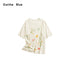OuttheBlue Soft Breathable Lyocell Stretch Loose Fit Round Neck White Short Sleeve T-Shirts