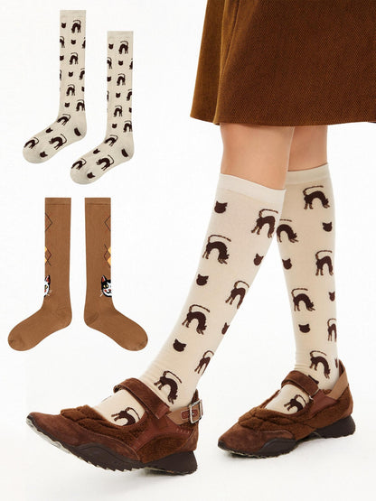 OuttheBlue Soft Cotton Blend Comfort Quirky Cartoon Cat Design Women Ankle Socks