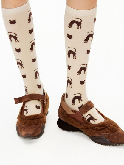 OuttheBlue Soft Cotton Blend Comfort Quirky Cartoon Cat Design Women Ankle Socks