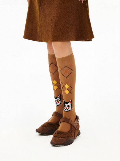 OuttheBlue Soft Cotton Blend Comfort Quirky Cartoon Cat Design Women Ankle Socks