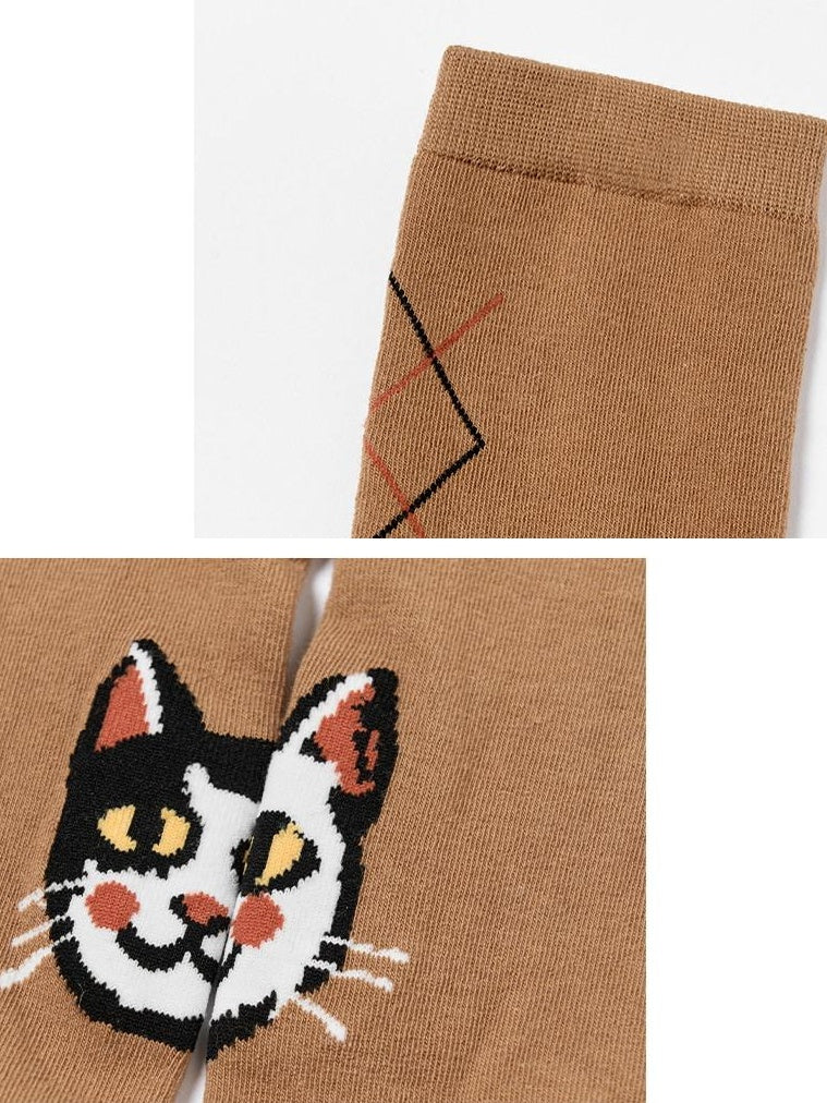 OuttheBlue Soft Cotton Blend Comfort Quirky Cartoon Cat Design Women Ankle Socks