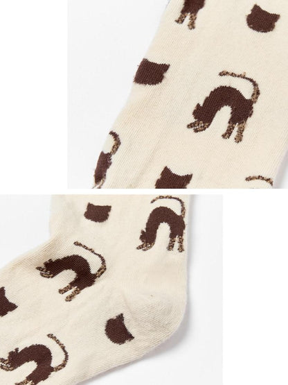 OuttheBlue Soft Cotton Blend Comfort Quirky Cartoon Cat Design Women Ankle Socks