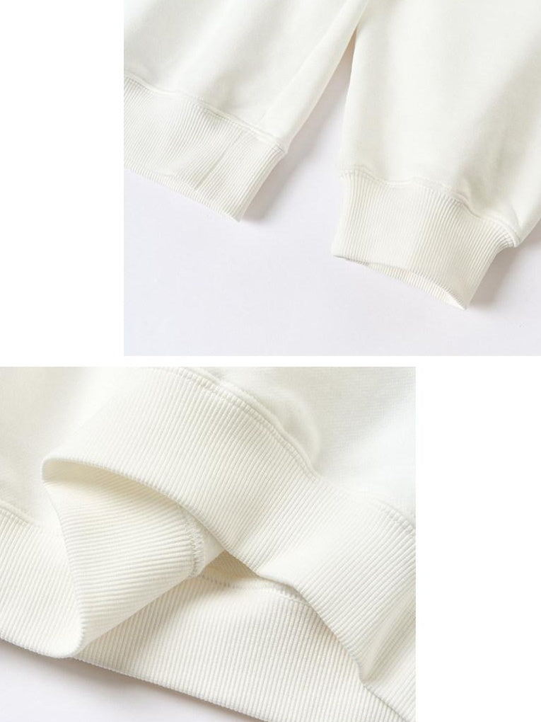 OuttheBlue Soft Cotton Blend Loose Fit Cat Silhouette Women White Long Sleeve T-Shirts