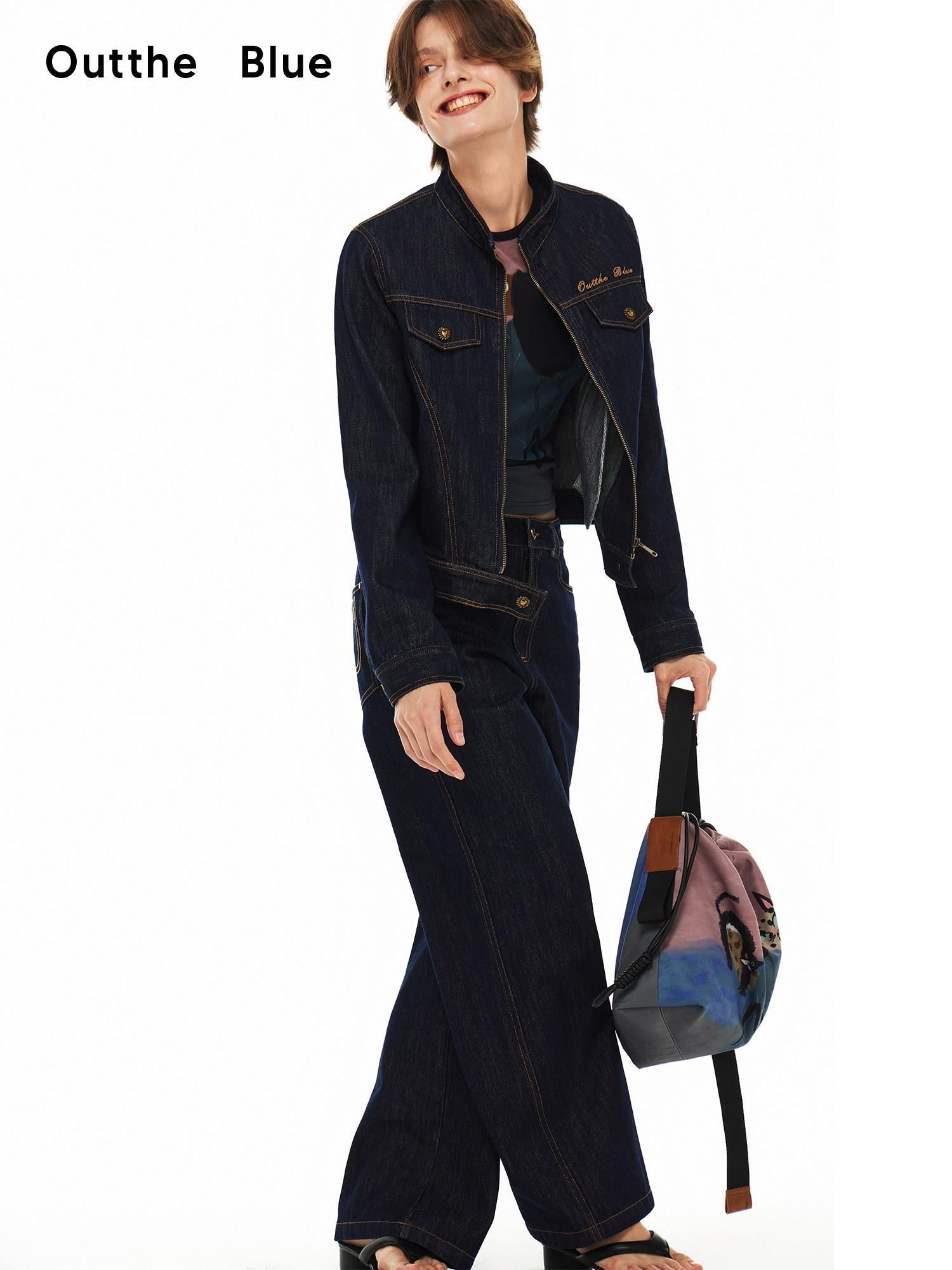 OuttheBlue Soft Cotton Blend Regular Fit Denim Blue Casual Essential Denim Jackets