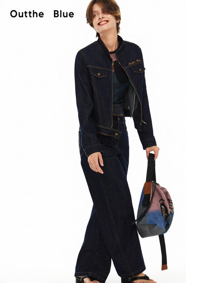 OuttheBlue Soft Cotton Blend Regular Fit Denim Blue Casual Essential Denim Jackets