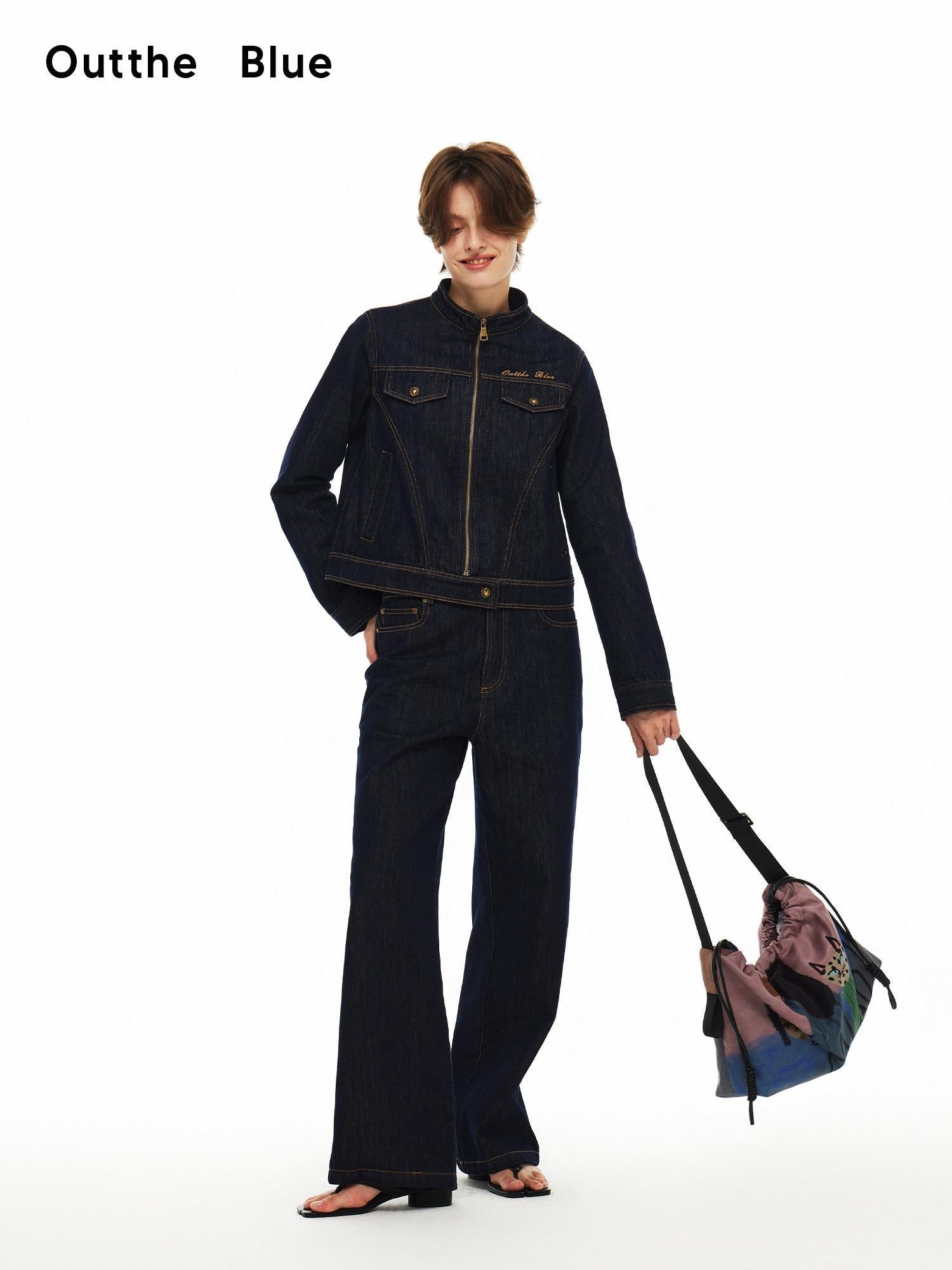 OuttheBlue Soft Cotton Blend Regular Fit Denim Blue Casual Essential Denim Jackets