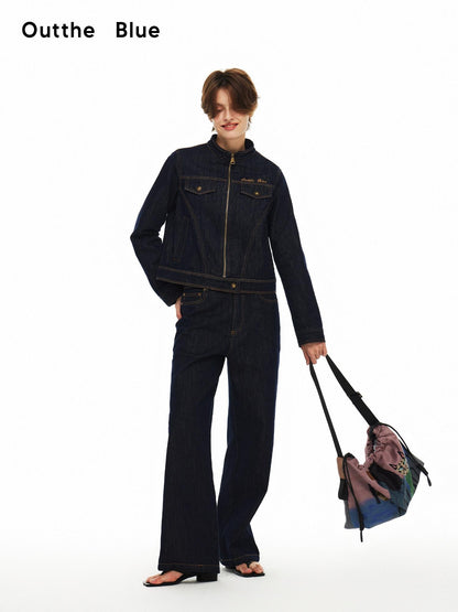 OuttheBlue Soft Cotton Blend Regular Fit Denim Blue Casual Essential Denim Jackets