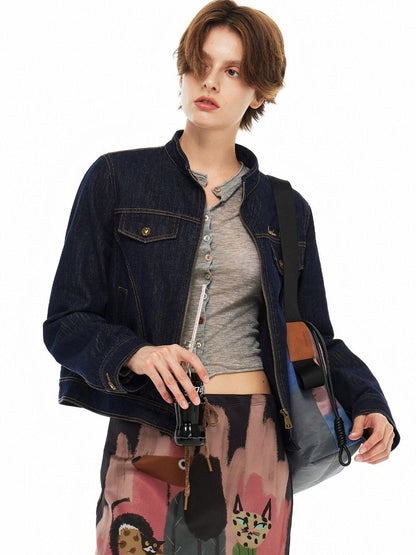 OuttheBlue Soft Cotton Blend Regular Fit Denim Blue Casual Essential Denim Jackets