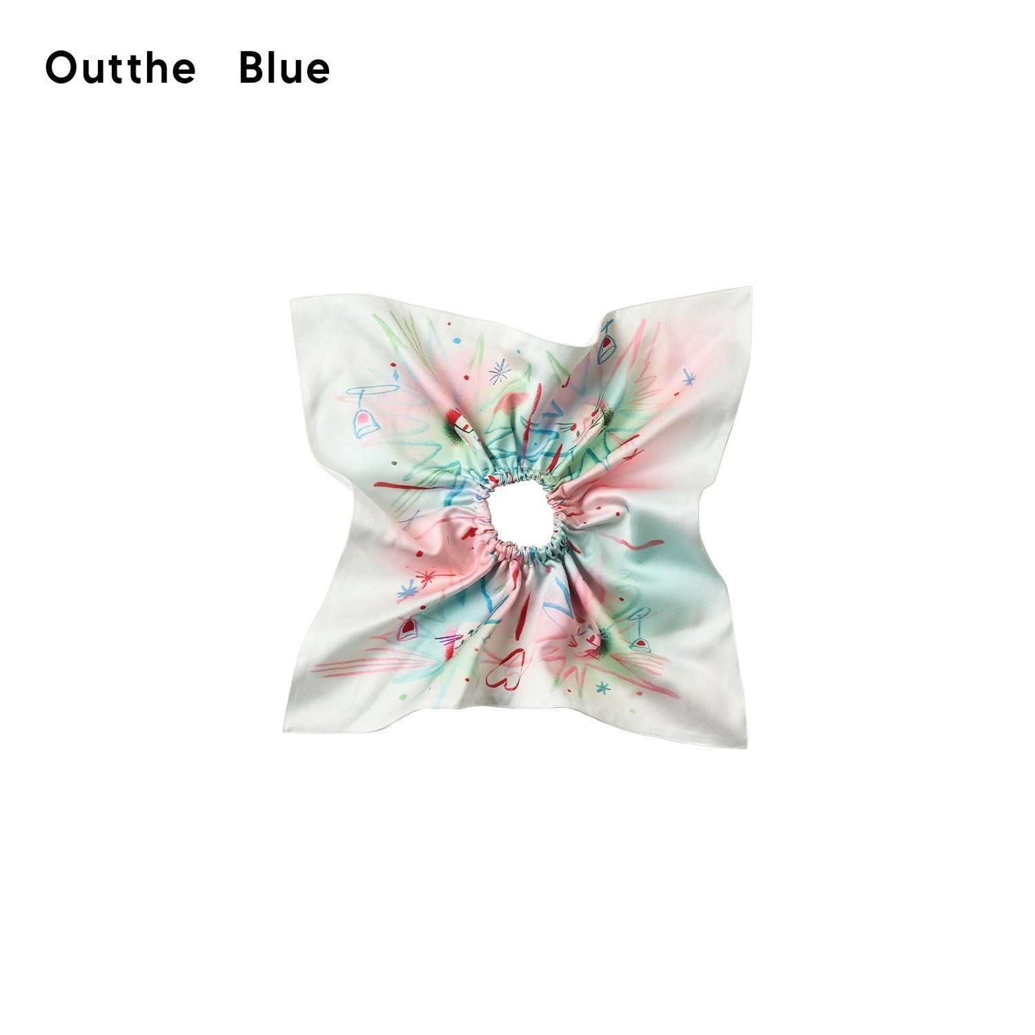 OuttheBlue_Soft_Elastic_Minimalist_Square_Star_Print_White_Pink_Scrunchie_Headdresses_MISSTT