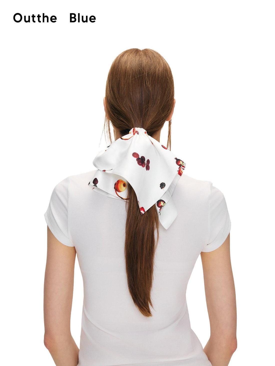 OuttheBlue Soft Elastic Minimalist Square Star Print White Pink Scrunchie Headdresses