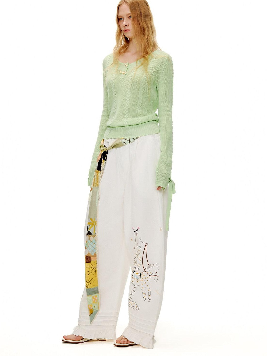 OuttheBlue Soft Lyocell Blend Casual Loose Bow Women Pullover Round Neck Knitwear