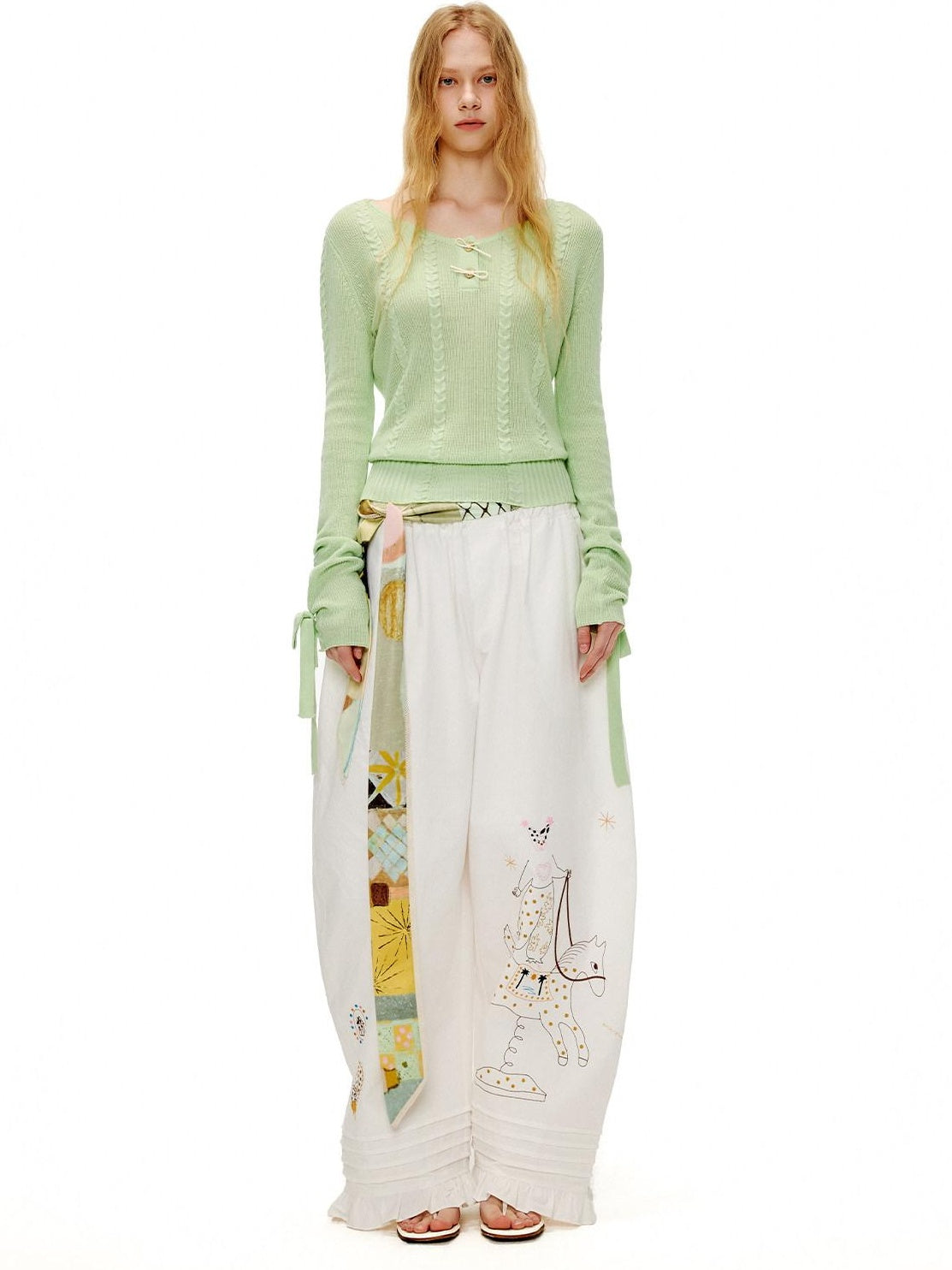 OuttheBlue Soft Lyocell Blend Casual Loose Bow Women Pullover Round Neck Knitwear