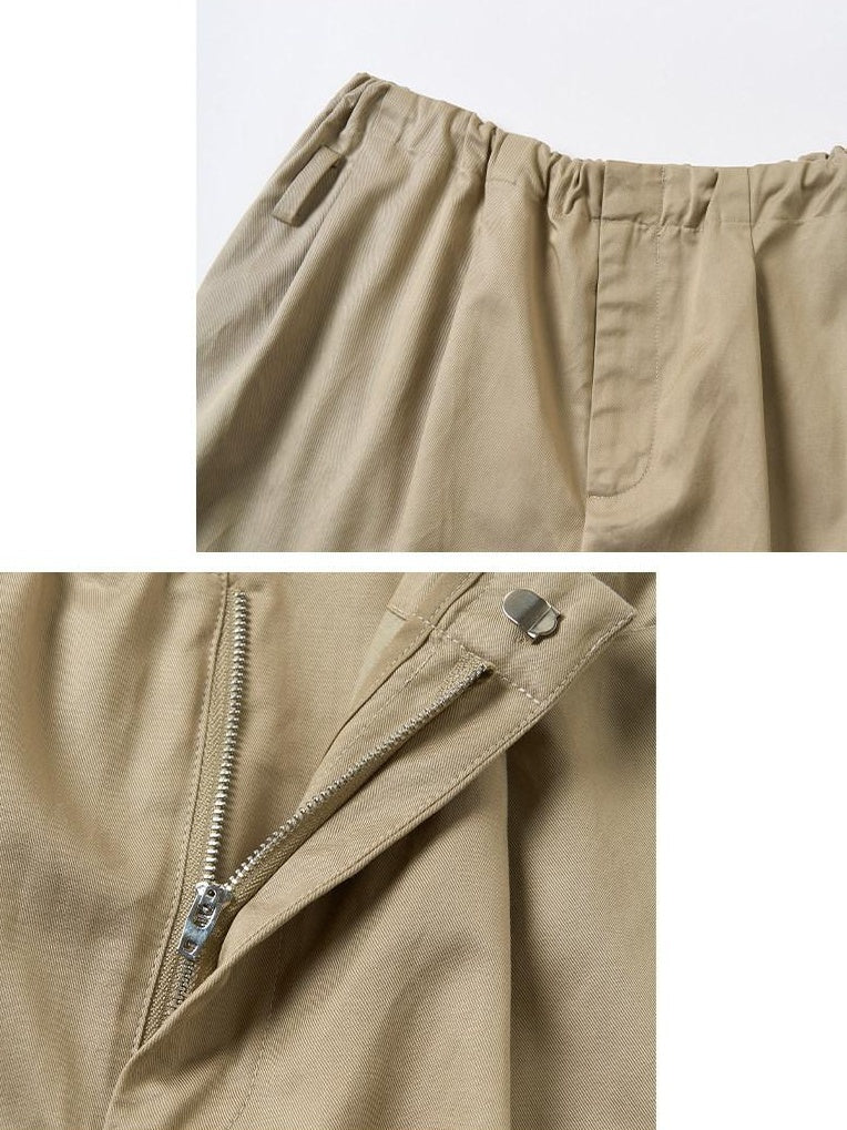OuttheBlue Soft Lyocell Blend Relaxed Wide Leg Pleated Women Natural Waist Chinos