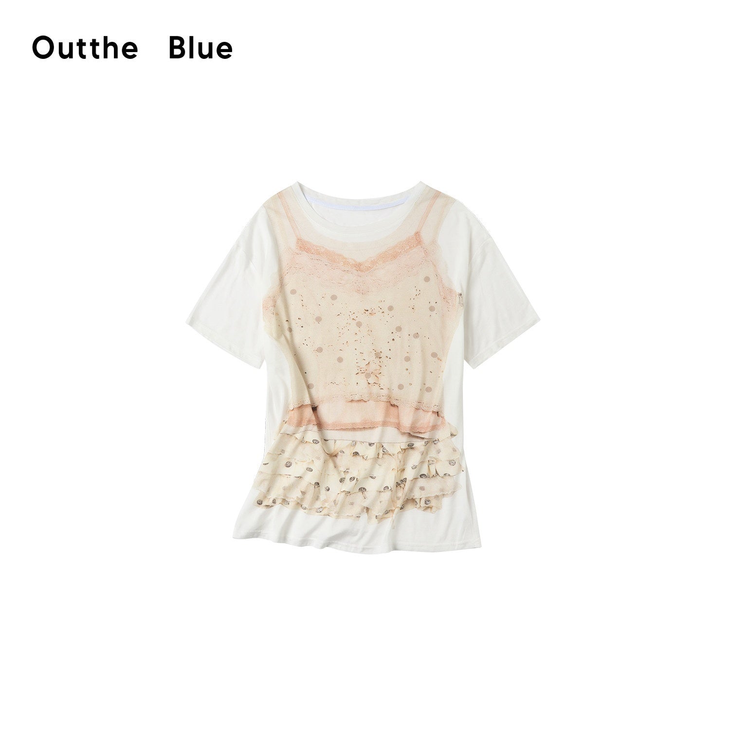 OuttheBlue Soft Lyocell Fabric Casual Loose Fit Printed Women Short Sleeve T-Shirts