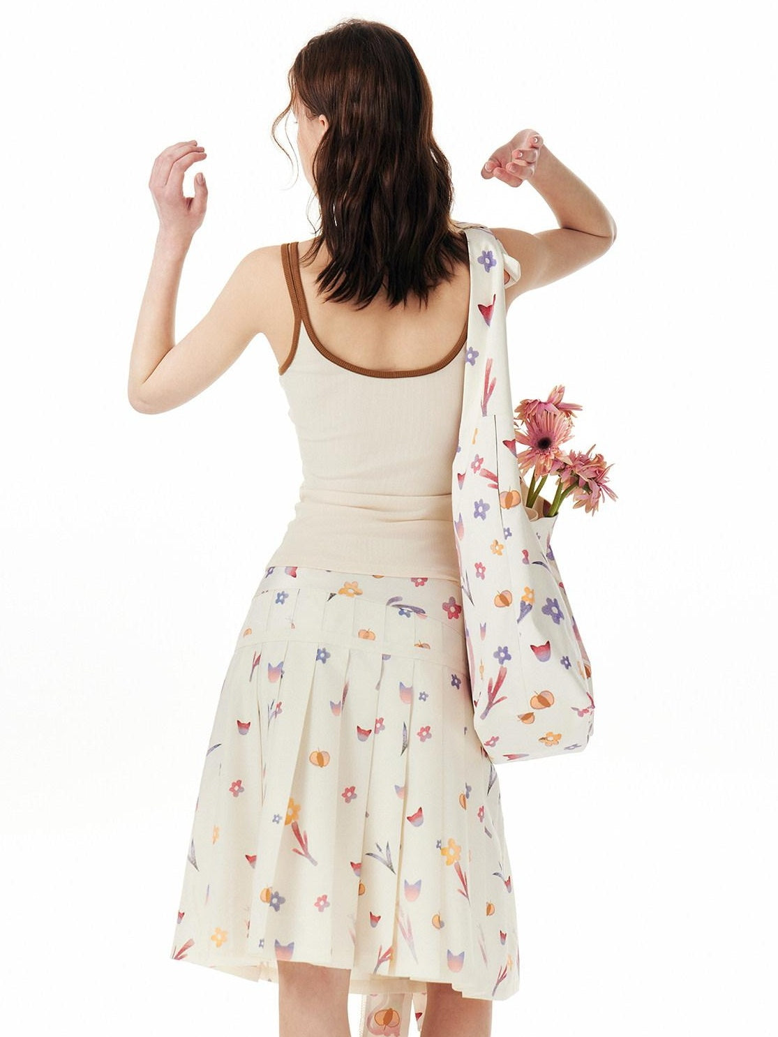 OuttheBlue Soft Stretch Cotton Viscose Blend Fitted Layering Beige Brown Tank Camisoles
