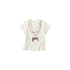 OuttheBlue Soft Stretch Slim Fit Round Neck Women White Cat Print Short Sleeve T-Shirts
