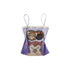 OuttheBlue Soft Viscose Cotton Blend Slim Fit Cropped Animal Print Women Purple Camisoles
