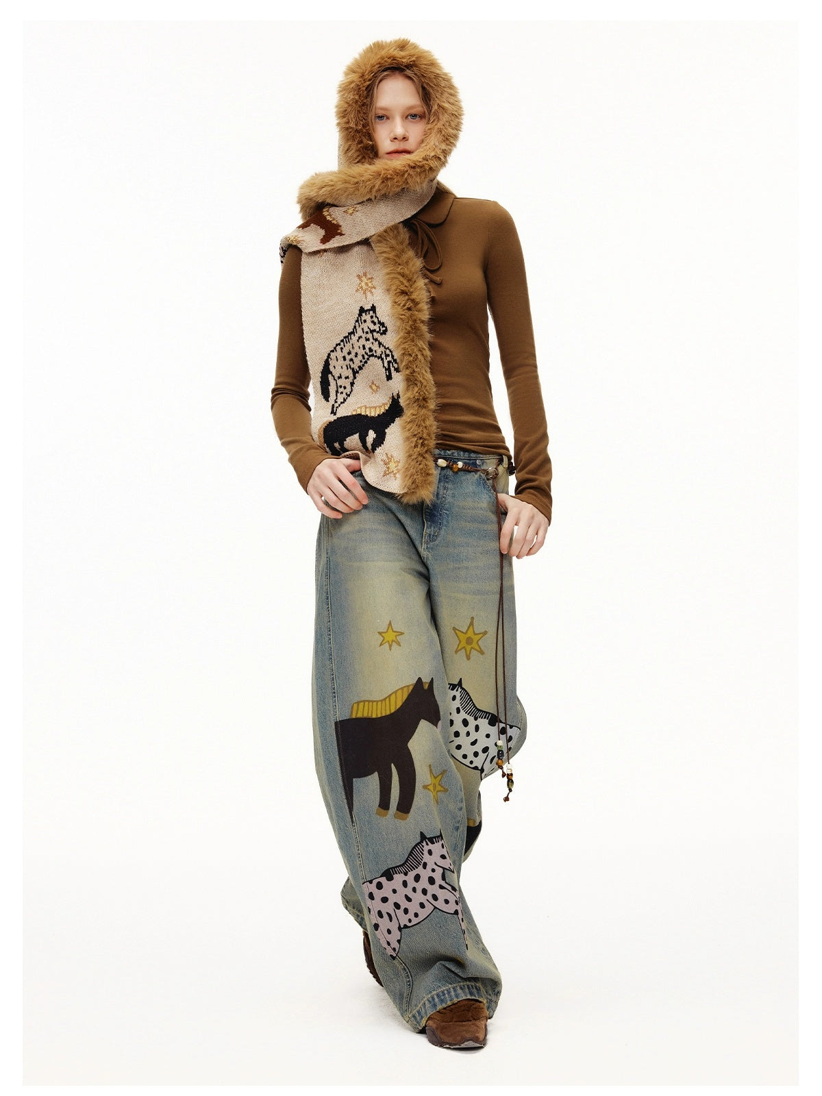 OuttheBlue Soft Viscose Wool Blend Slim Fit Henley Long Sleeve Casual Women Cocoa T-Shirt