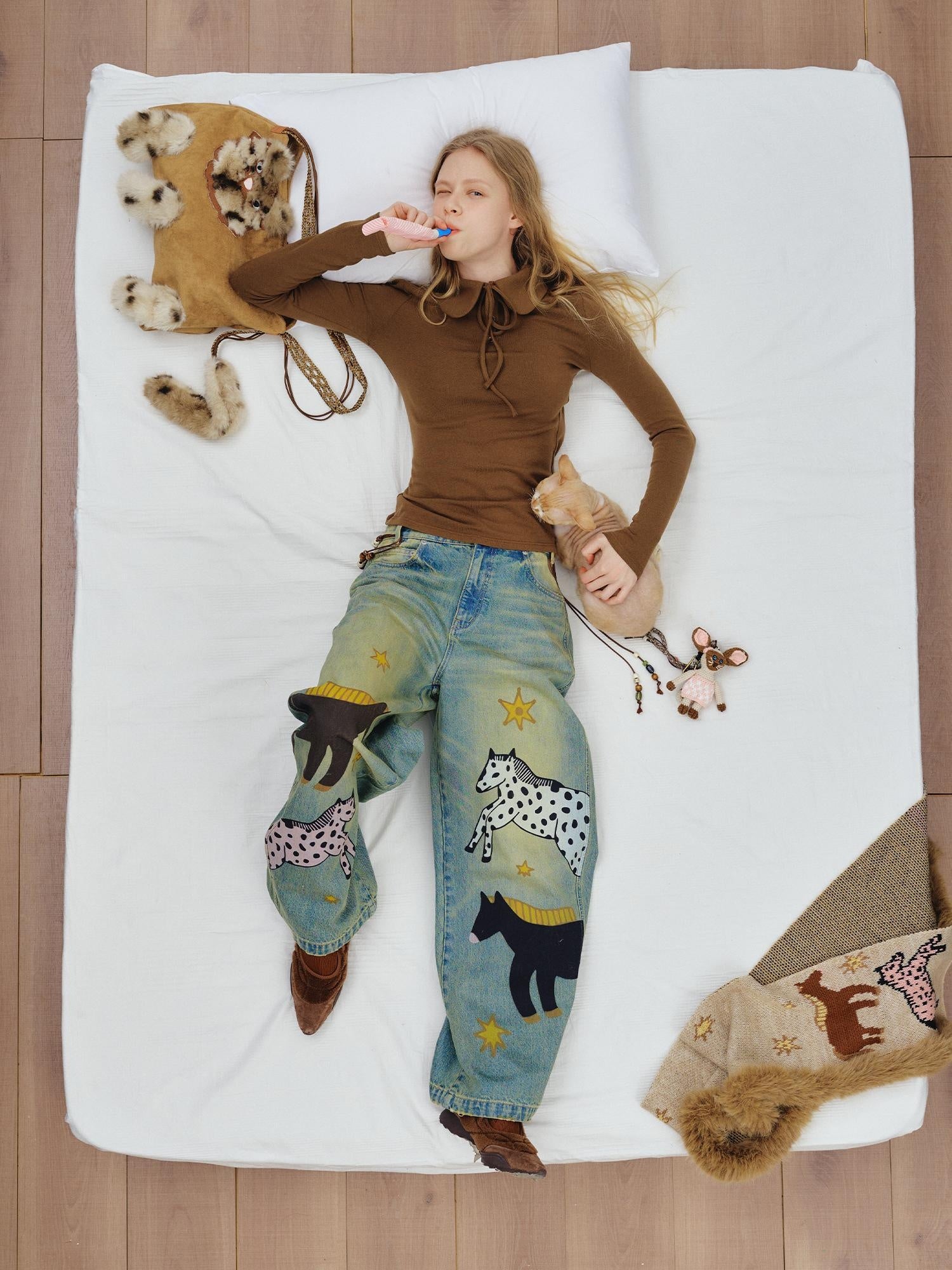 OuttheBlue Soft Viscose Wool Blend Slim Fit Henley Long Sleeve Casual Women Cocoa T-Shirt