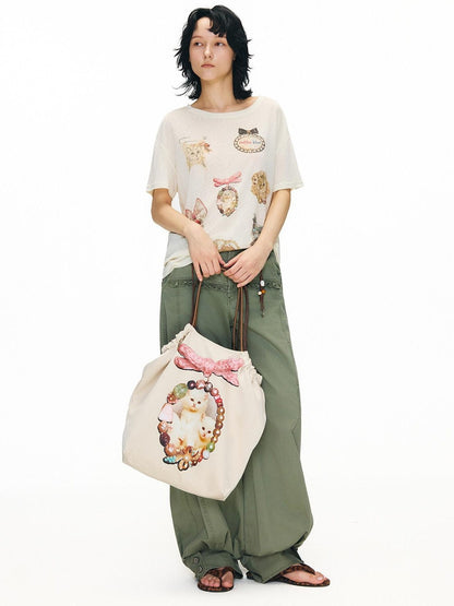 OuttheBlue Spacious Olive Green And Cream Commuter Tote For Women New Arrival Handbags