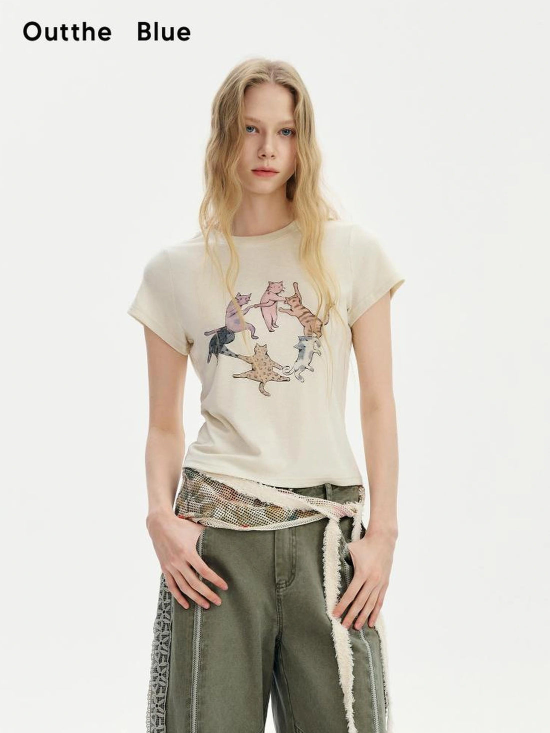 OuttheBlue Summer Leopard Print Round Neck Short Sleeve Tee