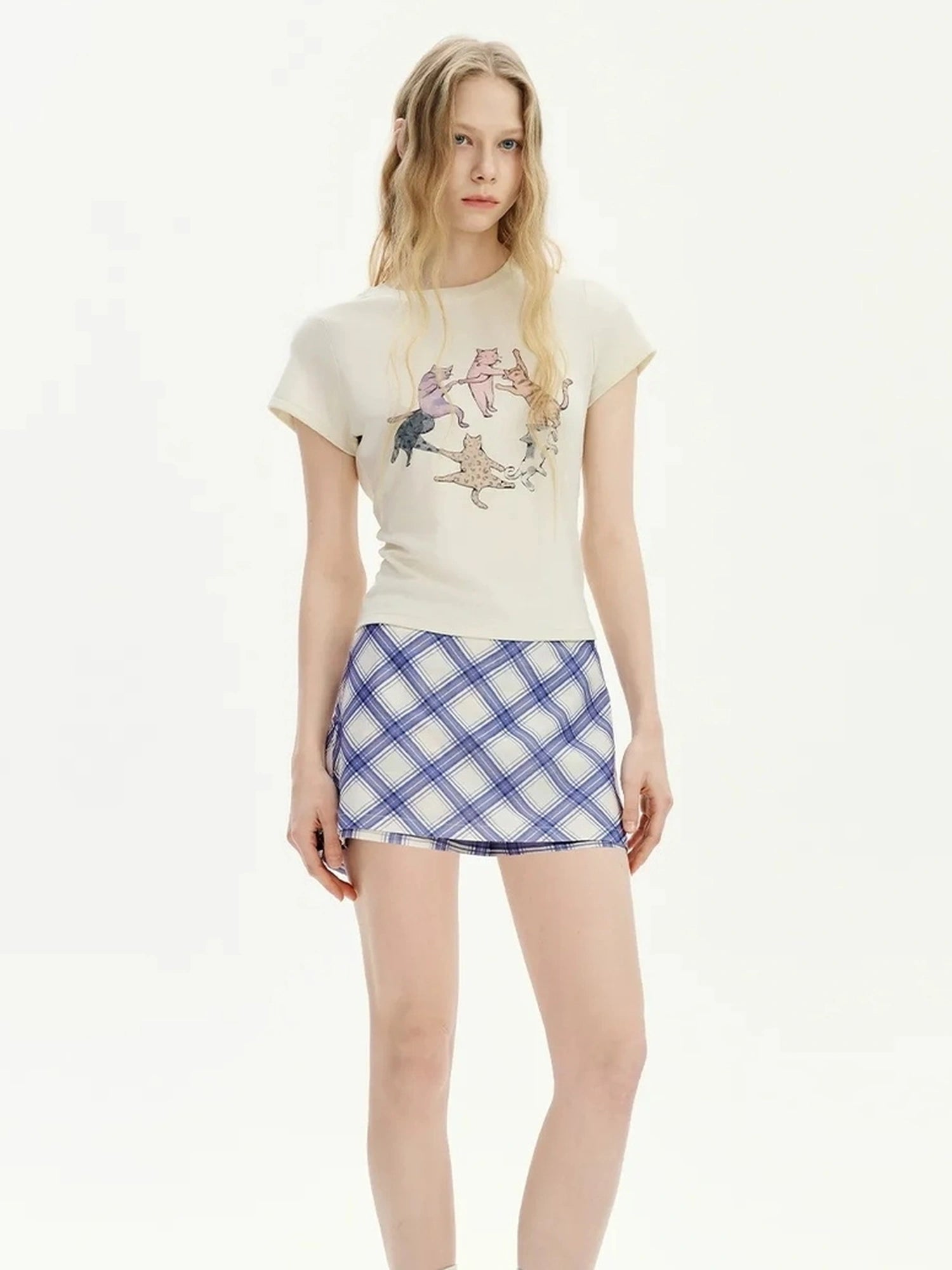 OuttheBlue Summer Leopard Print Round Neck Short Sleeve Tee