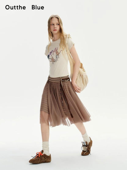 OuttheBlue Summer Leopard Print Round Neck Short Sleeve Tee