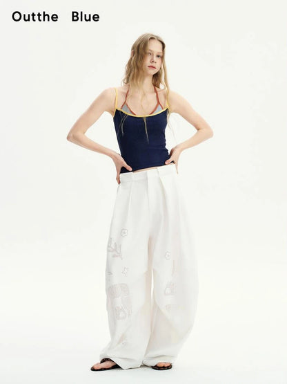 OuttheBlue Summer Two Tone Layered Halter Neck Tank