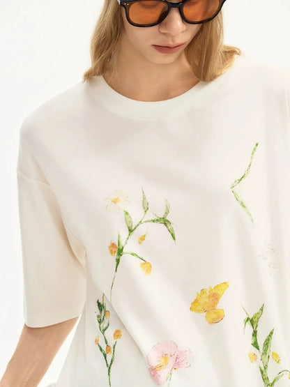 OuttheBlue Summer White Floral T-shirt