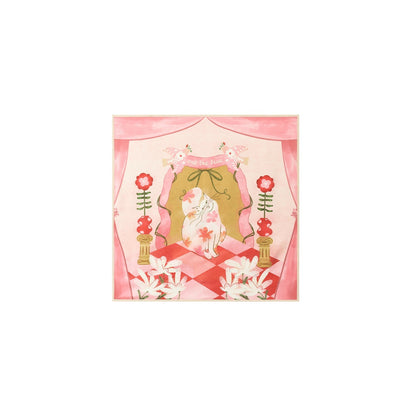OuttheBlue Sunshield Satin Large Square Korean Style Young Women Botanical Floral Scarves