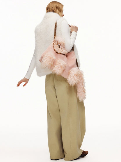 OuttheBlue Sweet Cool Cat Accent Square Single Shoulder Women Fashion Bag