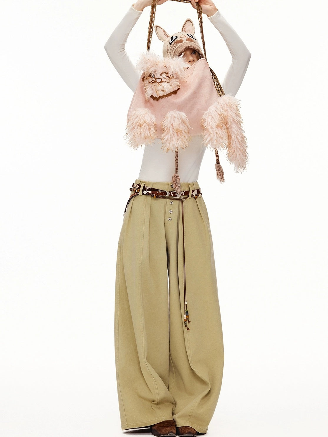 OuttheBlue Sweet Cool Cat Accent Square Single Shoulder Women Fashion Bag