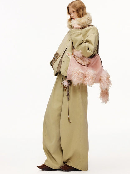 OuttheBlue Sweet Cool Cat Accent Square Single Shoulder Women Fashion Bag