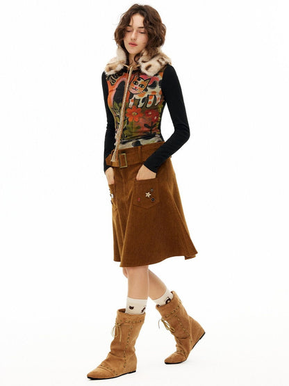 OuttheBlue Sweet Slim Fit Long Sleeve Women Floral Animal Print Stretch Knitted Knitwear